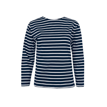 Klassiek Bretons Streepshirt marineblauw-natural