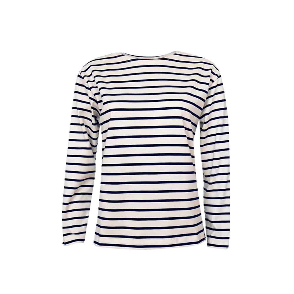 Klassiek Bretons Streepshirt marineblauw-natural